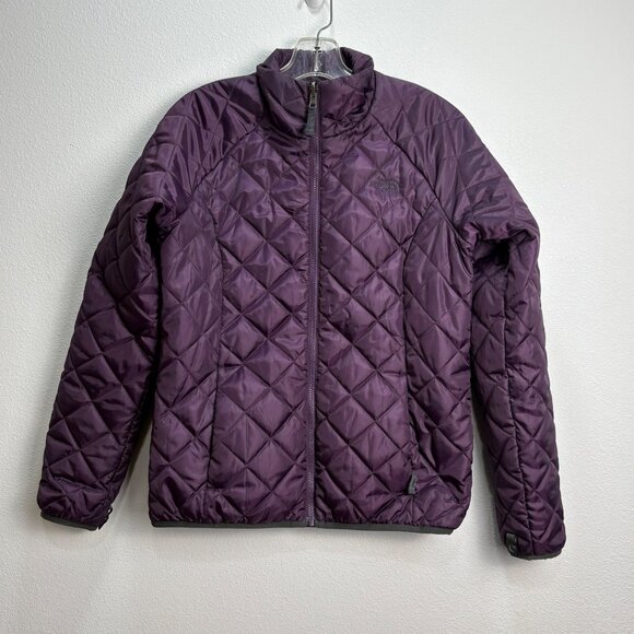 The North Face Womens Quilted Puffer Jacket M Purple Full Zip - Picture 1 of 10